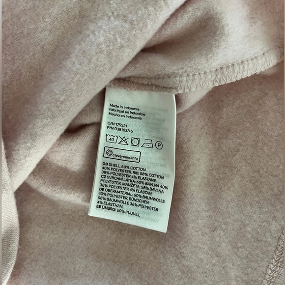 H&M Light Pink Cropped Sweatshirt Hoodie Size XS - Picture 7 of 9